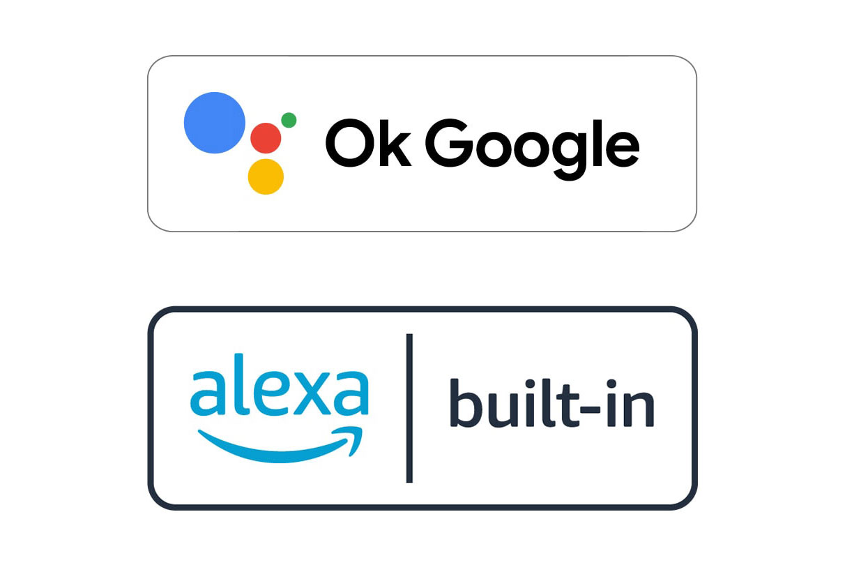 صورة لشعار Ok Google وشعار alexa built-in